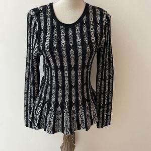 WHITE Hpuse Black Market black/white long sleeve top, M, NWOT